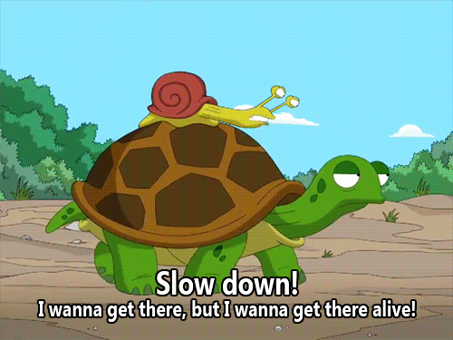 slow gifs - Slow down! I wanna get there, but I wanna get there alive!