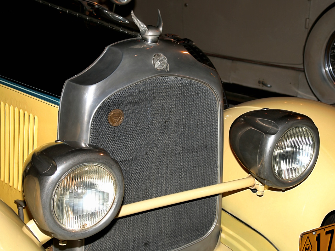 1927 Chrysler Imperial Sportif Dual Cowl Phaeton Yellow  Black Radiator Detail H Ford Museum CS