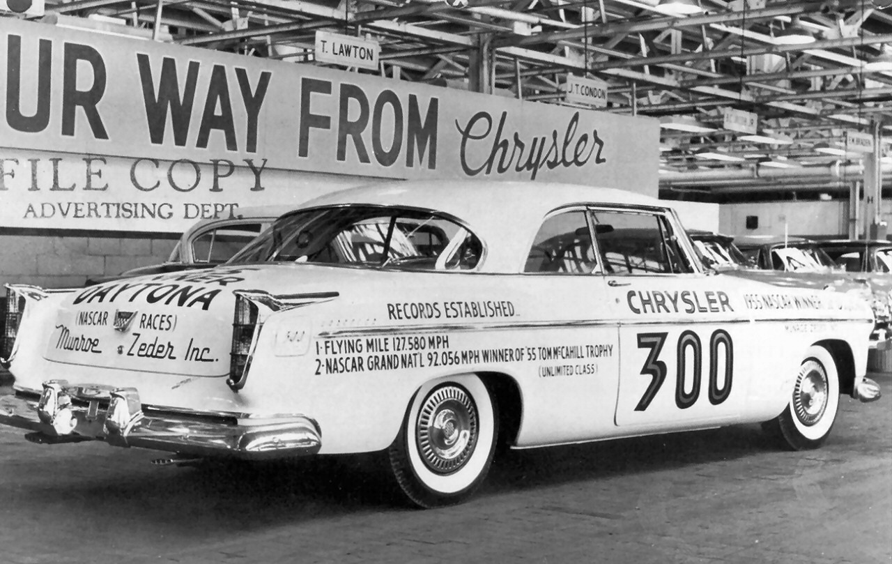 1955 Chrysler C-300 Daytona Beach Flying Mile Race Car BW