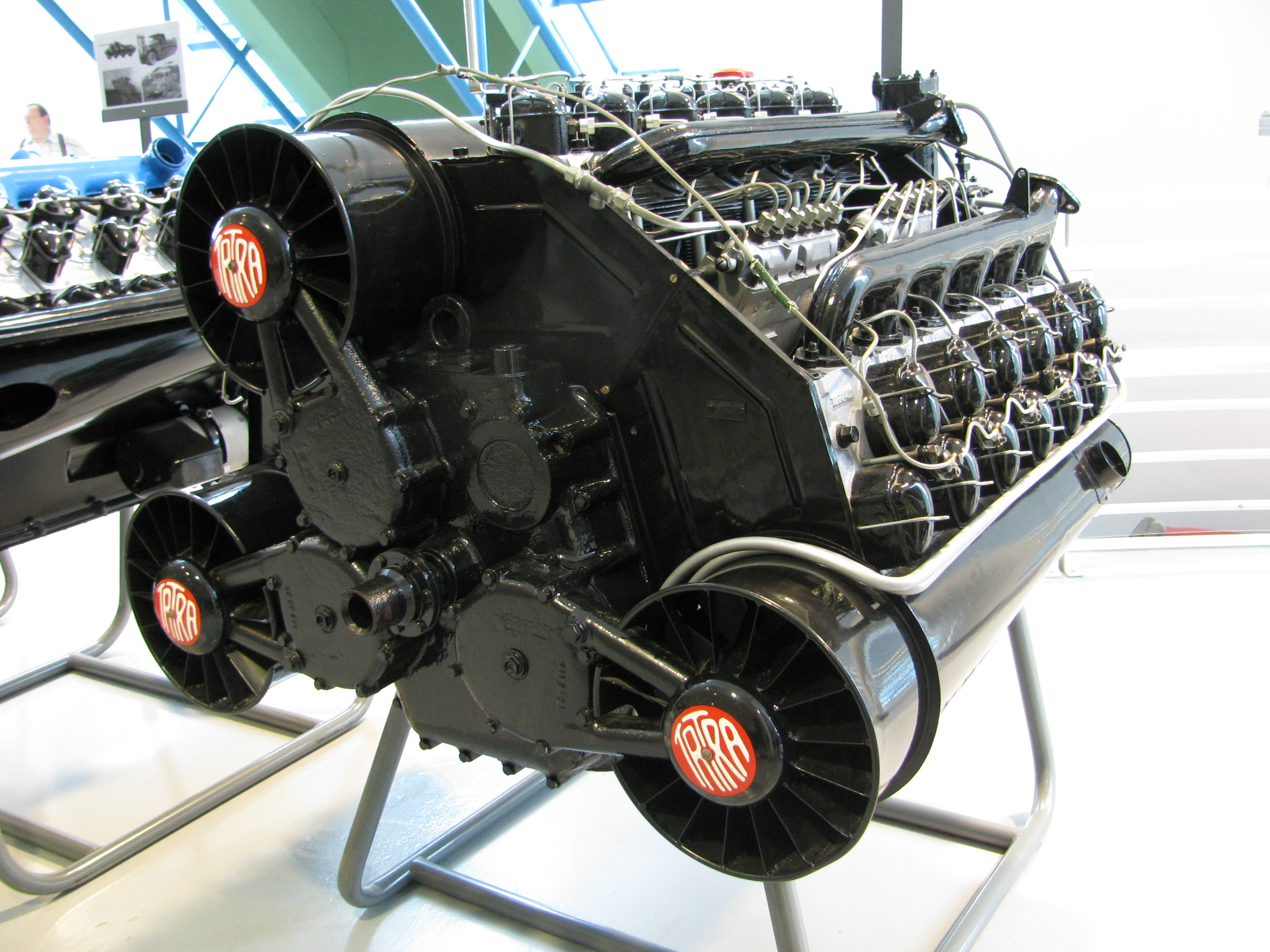 Tatra T955, an air-cooled 22-liter W18 diesel engine prototype from 1943