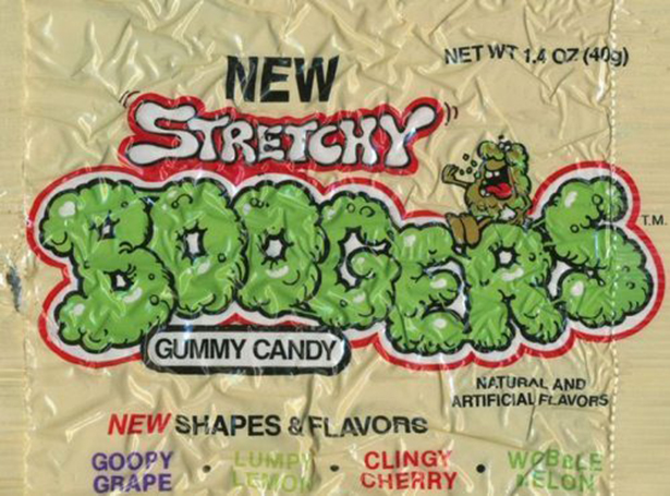 candy from the past - Net Wt 1.4 Oz 409 Stretchy T.M Opers Gummy Candy Natural And Artificial Flavors New Shapes & Flavors Goopy. Lumpy Clingy Wobele Grape Lgo Cherry Melon