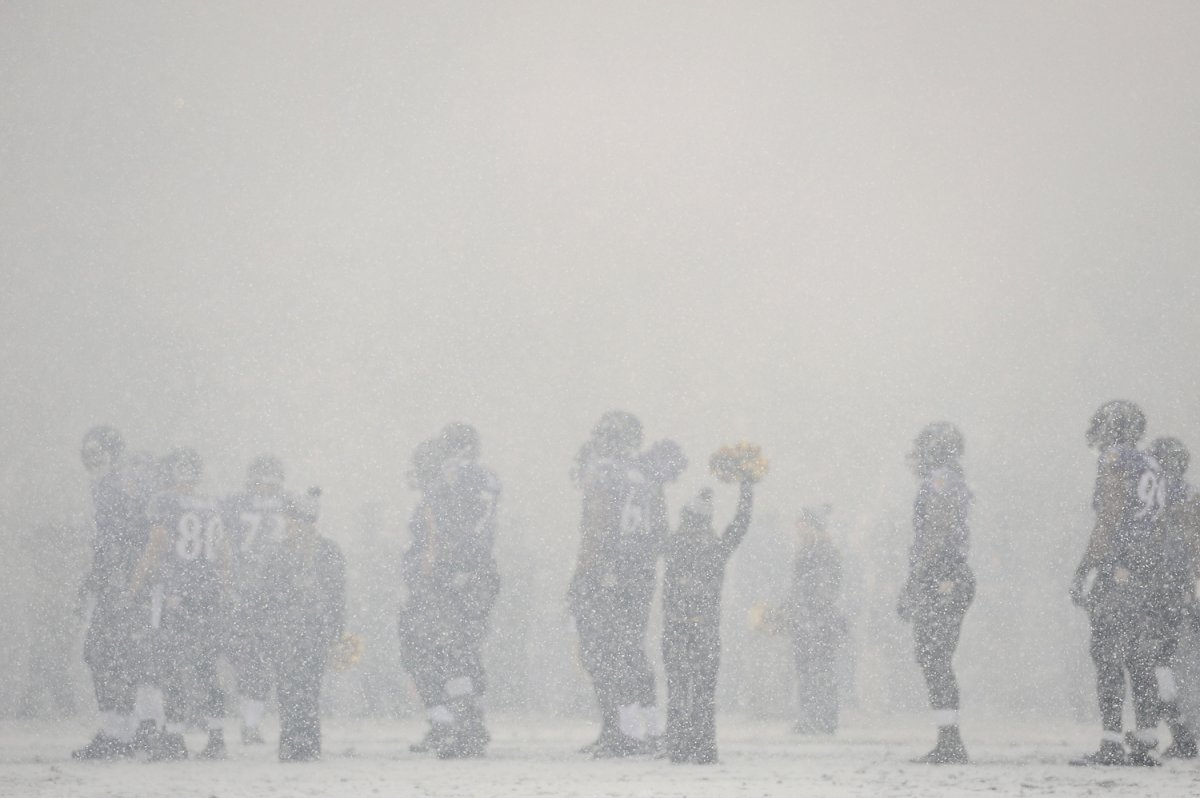 The Ravens lost in the snow.