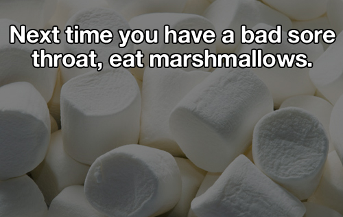 marshmallow - Next time you have a bad sore throat, eat marshmallows.