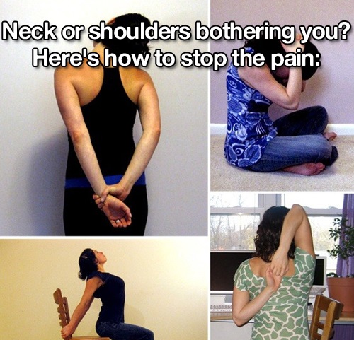 life hacks for neck pain - Neck or shoulders bothering you? Here's how to stop the pain
