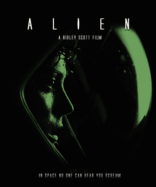 animated movie posters - ' A Ridley Scott Film In Space No One Can Hear You Scream