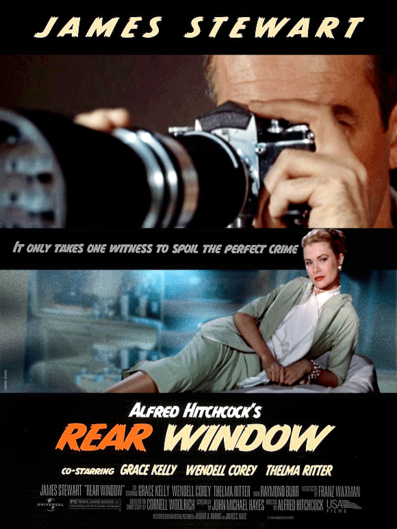 movie poster rear window - James Stewart It Only Takes One Witness To Spor The Perfect Crime Alfred Hitchcock'S Rear Window CoStarring Grace Kelly Wenoel Corey Thelma Ritter Javes Stewart Rear Winding Page Holly Wel Thelma Autta... Amateur Prave Wataan Bo