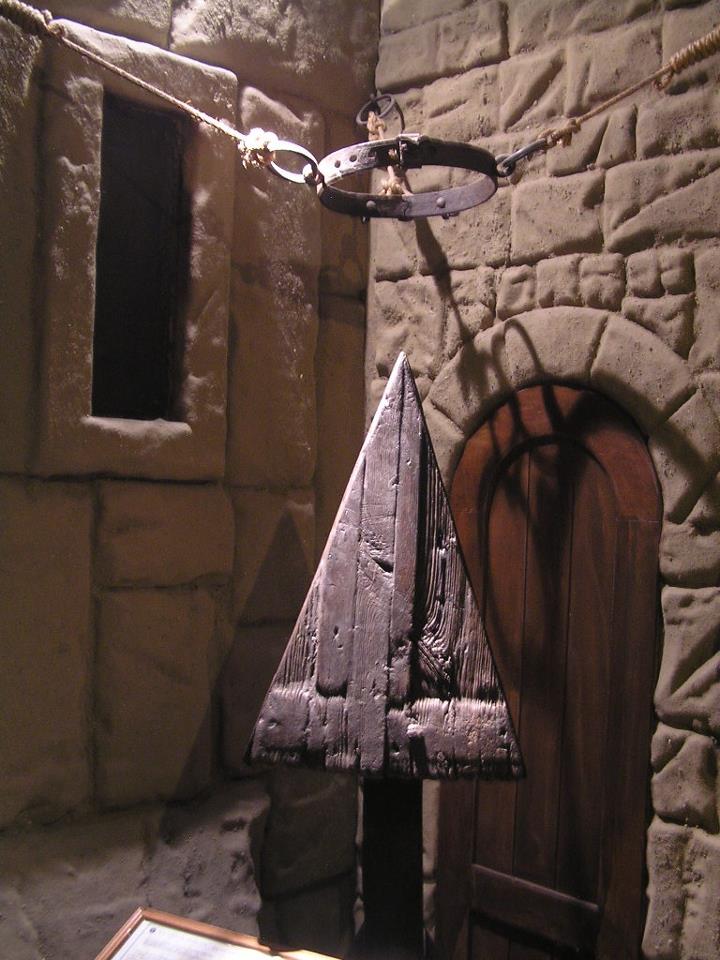 The Judas Cradle - A terrible medieval torture where the victim would be placed on top of a pyramid-like seat. The victim's feet were tied to each other in a way that moving one leg would force the other to move as well - increasing pain.The triangular-shaped end of the judas cradle was inserted in the victim's anus or vagina. This torture could last, depending on some factors discussed below, anywhere from a few hours to a few days. A common variant of the Judas Cradle was the Impalement Torture