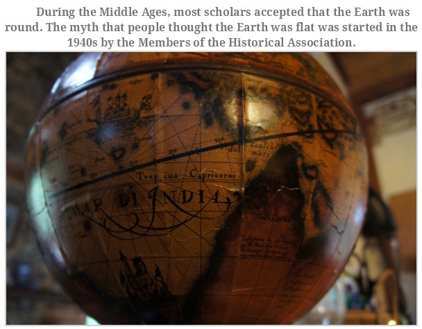 Southern Hemisphere - During the Middle Ages, most scholars accepted that the Earth was round. The myth that people thought the Earth was flat was started in the 1940s by the Members of the Historical Association. Lalchi op. cus Capricorni Ndi