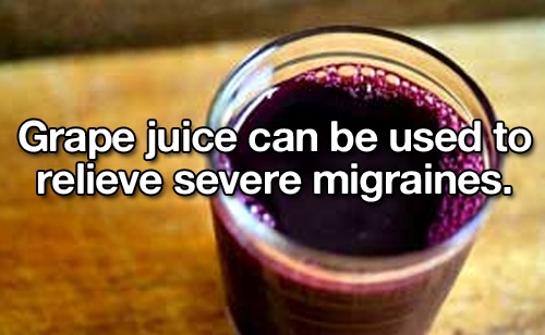grape juice recipe - Grape juice can be used to relieve severe migraines.
