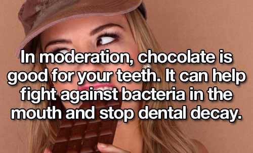 photo caption - In moderation, chocolate is good for your teeth. It can help fight against bacteria in the mouth and stop dental decay.