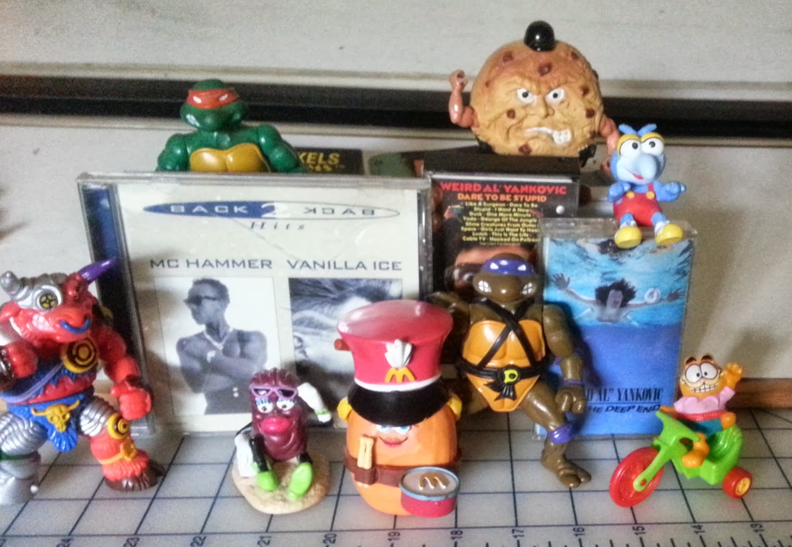 The random things we collected as kids. I still have the Ninja Turtle Figurines!