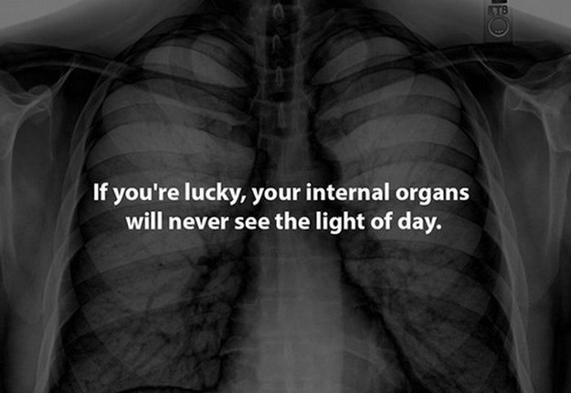 mind boggling facts - If you're lucky, your internal organs will never see the light of day.