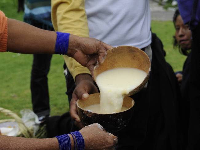 Chicha de Muko: A fermented mixture of corn and human saliva. Community members (in Andes tradition) will chew up the corn and spit it in a bowl and wait for the starch to break down into the sweet-tasting maltose.
