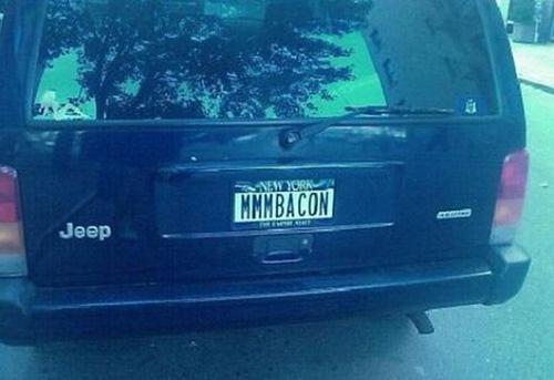 Vehicle registration plate - New York Mmnbacon Jeep