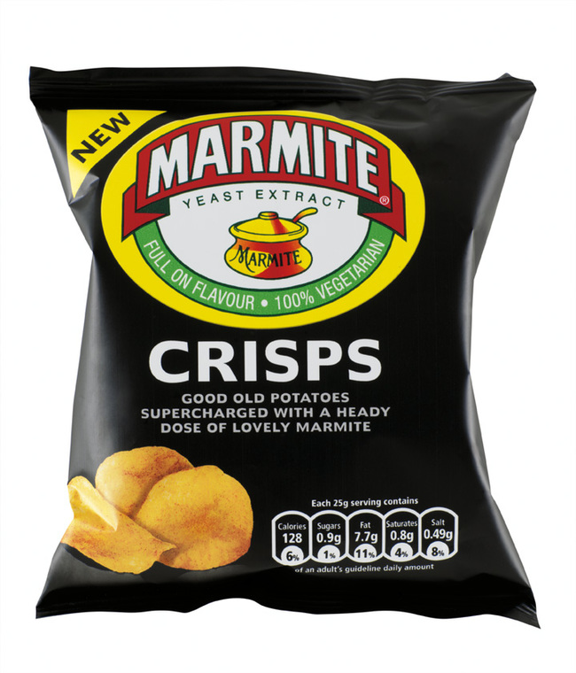 Marmite Crisps (Marmite is the yeast extract that is a by-product of beer-brewing) from England
