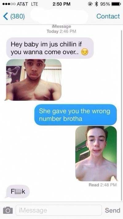 texting wrong number meme - .00 At&T Lte 95%