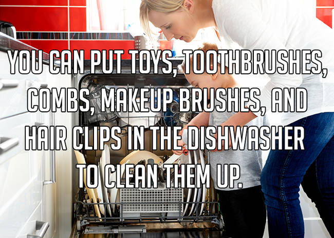 photo caption - You Can Put ToysToothbrushes, Combs, Makeup Brushes, And Hair Clips In The Dishwasher To Clean Them Up