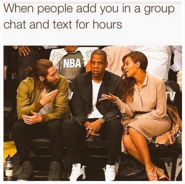 your in a group text - When people add you in a group chat and text for hours Nba