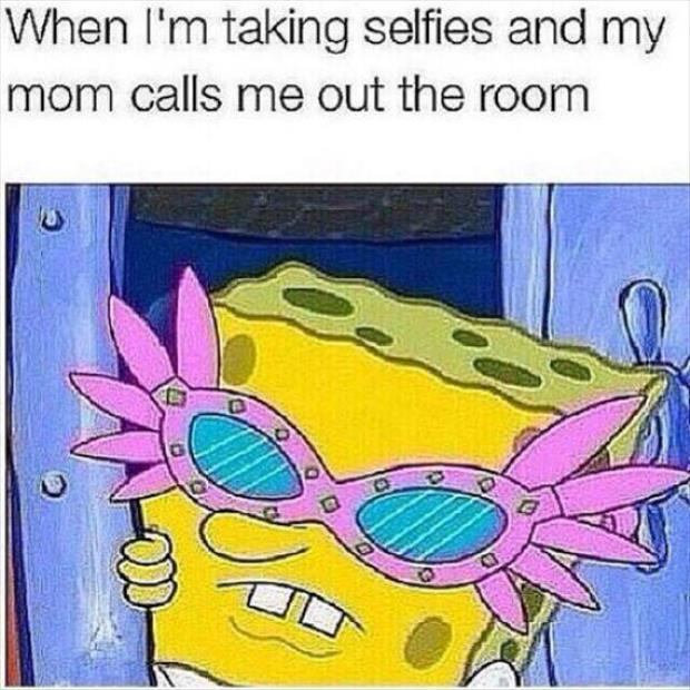 spongebob glasses - When I'm taking selfies and my mom calls me out the room