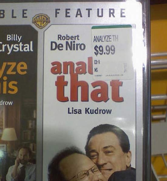 funny sticker placement - Ble Feature Robert Analyze Th De Niro $9.99 Billy Crystal Ize is anal that drow Lisa Kudrow
