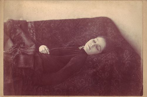 Image of "Loana the Bloodthirster", who died in 1909. It is purported her death was from the drinking of her own blood.