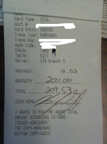 A Random Act Of Kindness From A Stranger To A Waitress