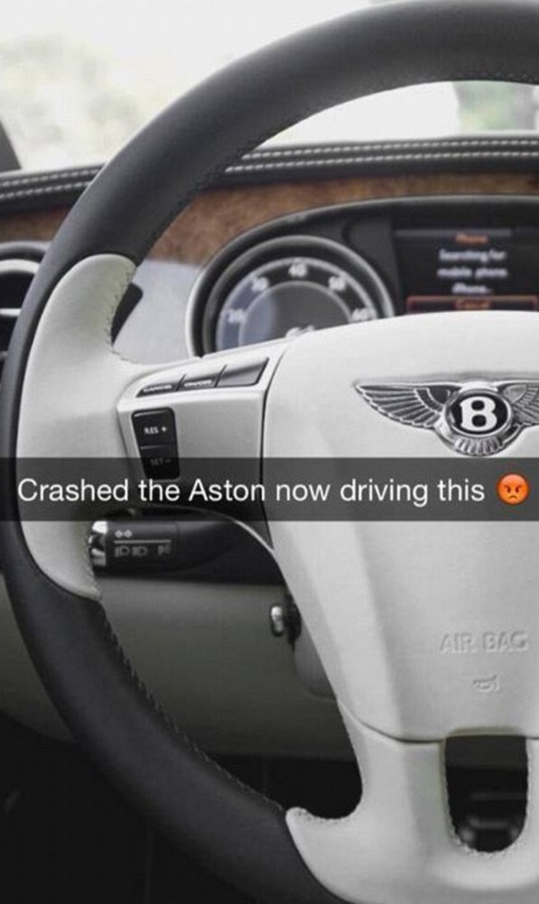 rich kid snapchat rich kids snapchat - Crashed the Aston now driving this Ap Big