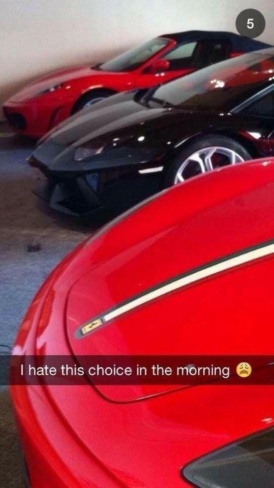 rich kid snapchat rich kids problem - I hate this choice in the morning