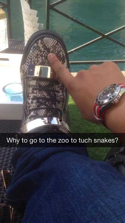 rich kid snapchat rich snapchat girls - Why to go to the zoo to tuch snakes?