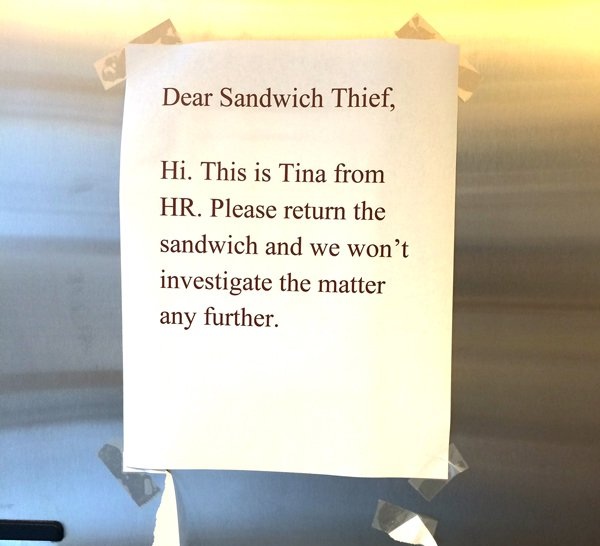 A Very Passive Aggressive Sandwich War