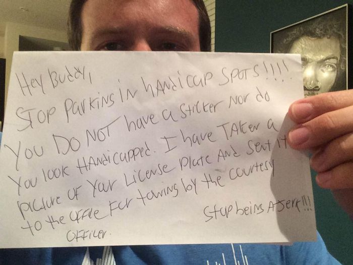 Disabled Veteran's Perfect Response To Note On Windshield