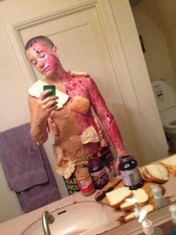 wtf peanut butter and jelly selfie