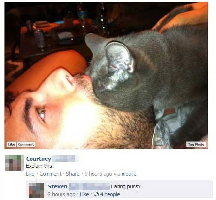 eating pussy cat - Comment Tag Photo Courtney Explain this. Comment 9 hours ago via mobile Steven 8 hours ago Eating pussy 4 people