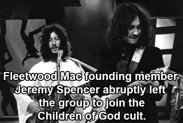 peter green fleetwood mac - Fleetwood Mac founding member Jeremy Spencer abruptly left the group to join the Children of God cult.