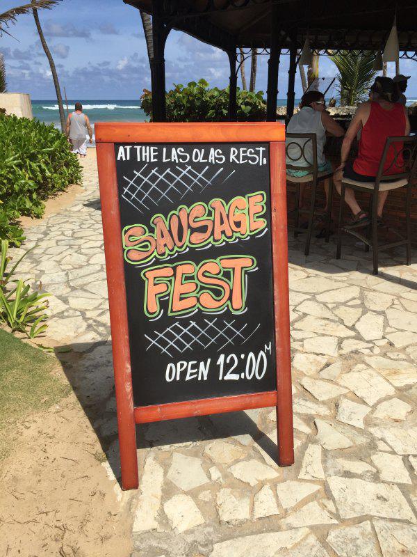 signage - A At The Las Olas Rest. Sausage Fest Open