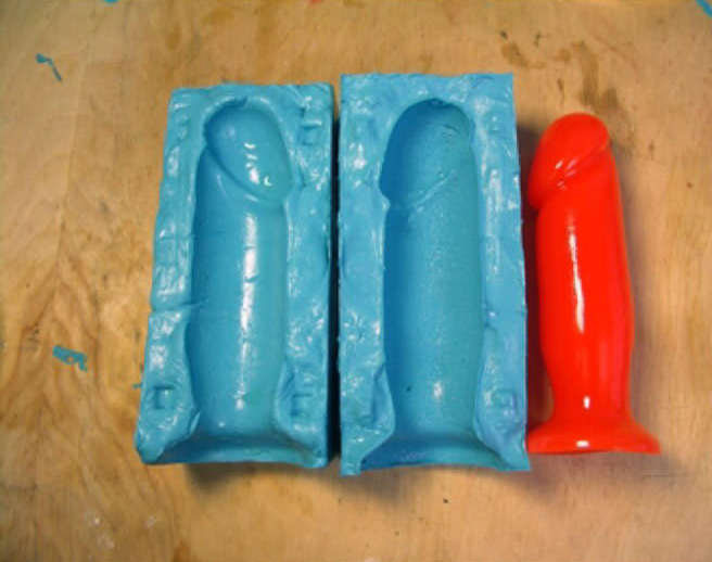 Once the molding has cooled,utilize the proper techniques to split the molding in half and remove the dildo.