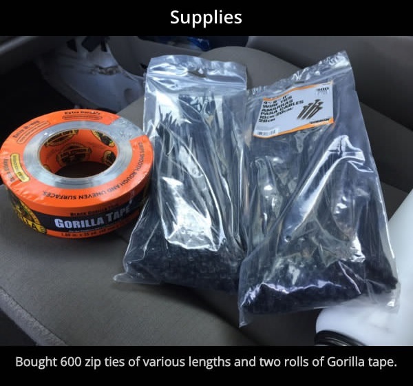 best revenge on cheating ex - Supplies Dernos Non Gorilla Bought 600 zip ties of various lengths and two rolls of Gorilla tape,