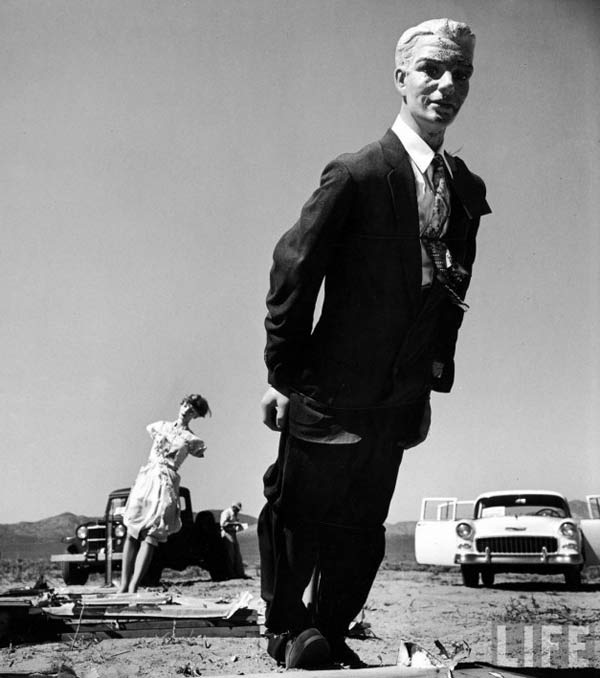 Mannequins from an atomic bomb test site in Nevada during the mid-50s