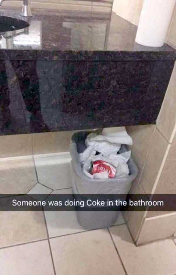 floor - Someone was doing Coke in the bathroom