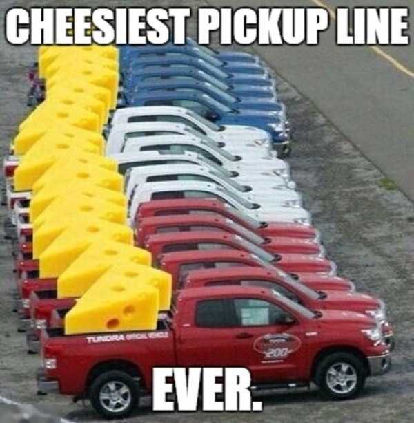 cheesy pickup line pun - Cheesiest Pickup Line Ever