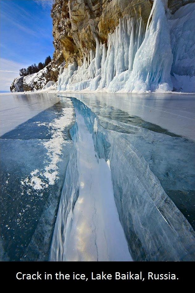 northern lake baikal russia - Crack in the ice, Lake Baikal, Russia.