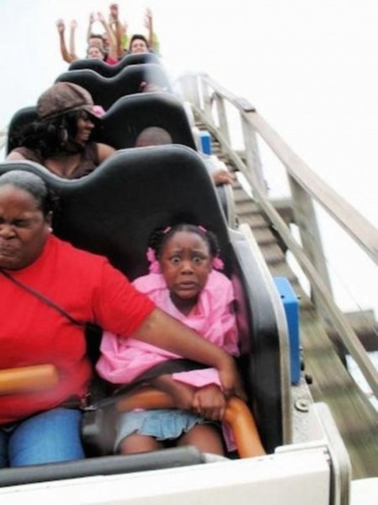 roller coaster ride faces