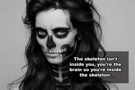 black and white skull makeup - The skeleton isn't inside you, you're the brain so you're inside the skeleton.