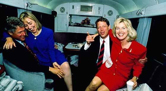 Bill & Hillary with Al & Tipper