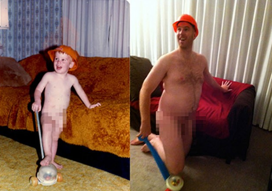 29 Adults Recreated Their Childhood Photos