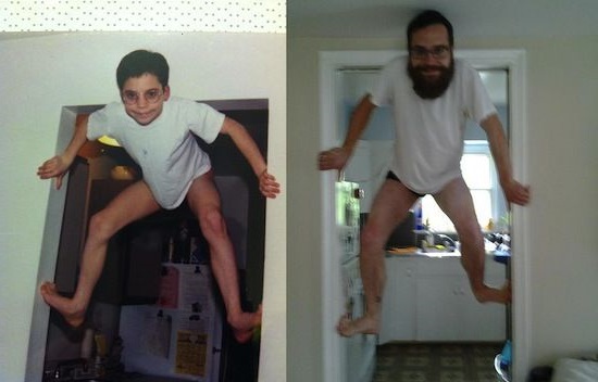 29 Adults Recreated Their Childhood Photos