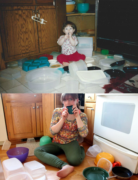 29 Adults Recreated Their Childhood Photos