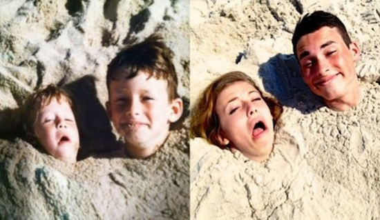 29 Adults Recreated Their Childhood Photos