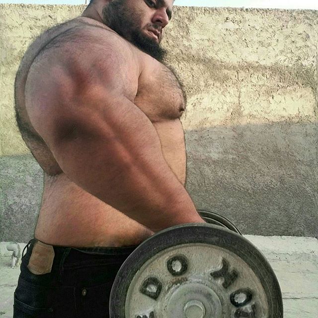 He can lift about 386 pounds, and he's a power lifter, so he's constantly stretching his limits.