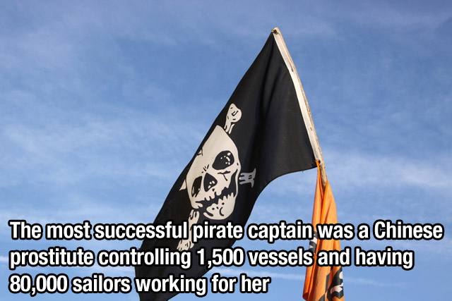 sky - The most successful pirate captain was a Chinese prostitute controlling 1,500 vessels and having 80,000 sailors working for her
